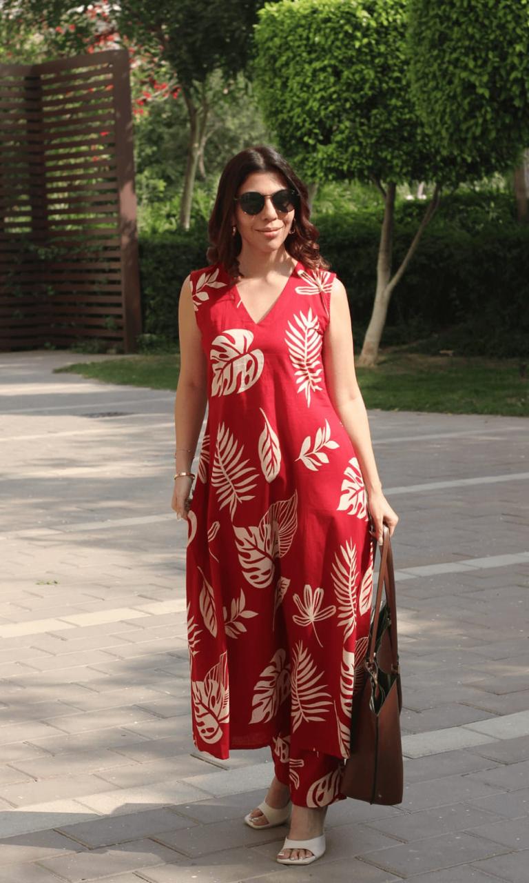 Elegant Ease Cotton Kurti with Pant