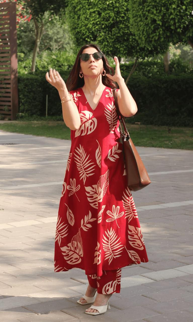 Elegant Ease Cotton Kurti with Pant