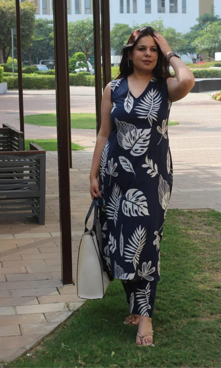 Elegant Ease Cotton Kurti with Pant