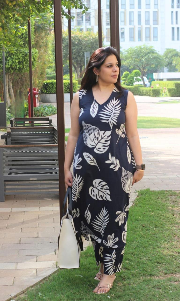 Elegant Ease Cotton Kurti with Pant