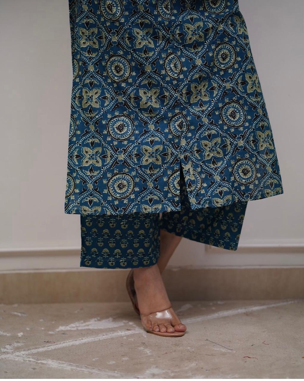 Elegant Cotton Kurti with Pant 3 pcs set