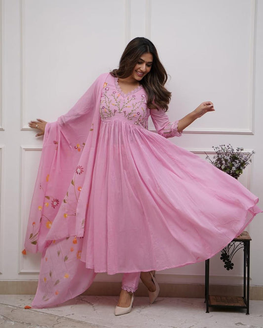 Heritage Charm Cotton Embroidery 3 Pcs Set - Women Clothing