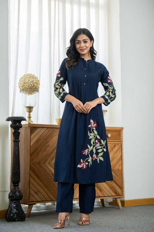 Timeless Embroided Comfort Kurti with Pant