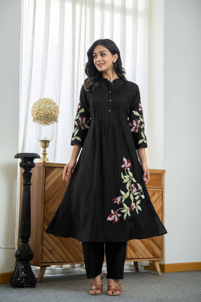 Timeless Embroided Comfort Kurti with Pant