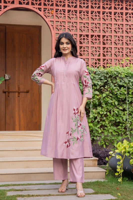 Timeless Embroided Comfort Kurti with Pant -  Women Clothing
