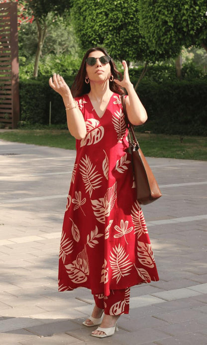 Elegant Ease Cotton Kurti with Pant