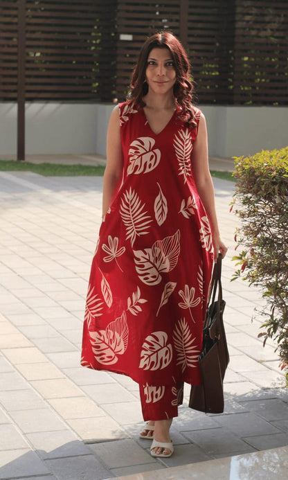 Elegant Ease Cotton Kurti with Pant