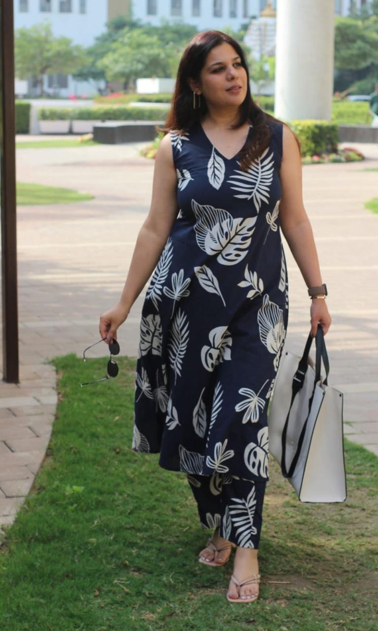 Elegant Ease Cotton Kurti with Pant