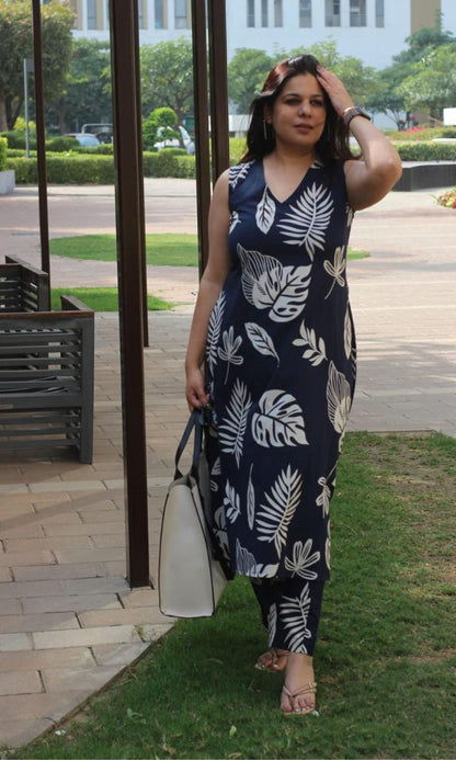 Elegant Ease Cotton Kurti with Pant