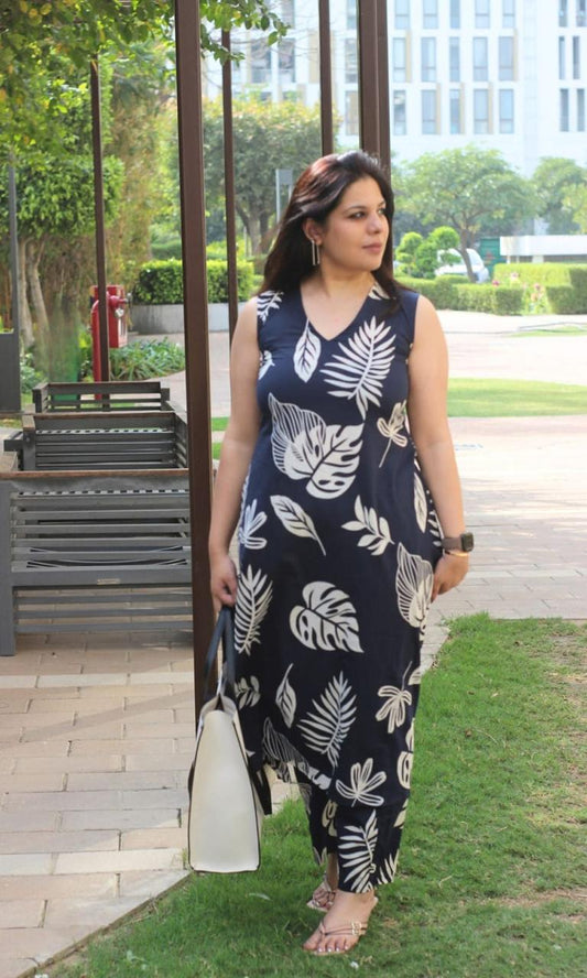 Elegant Ease Cotton Kurti with Pant