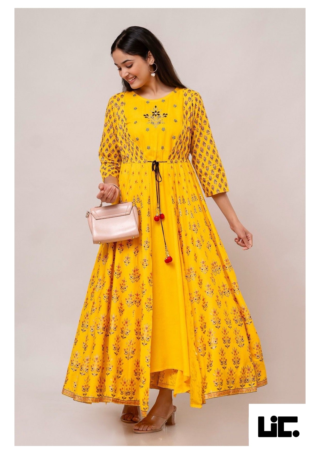 Elegant Flow Rayon Long Dress Set
