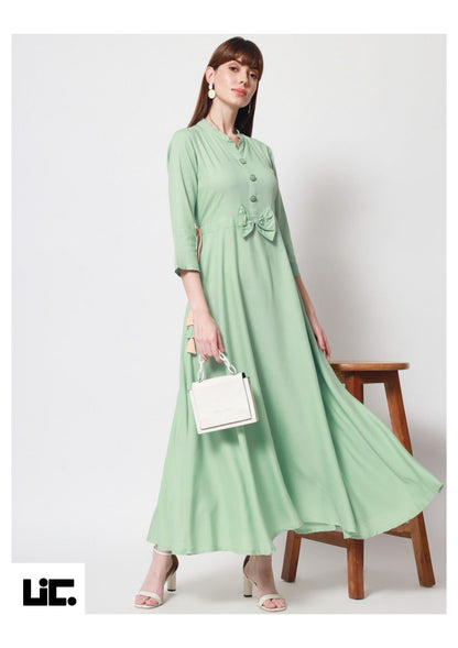 Royal Bloom Rayon Dress - Women Clothing