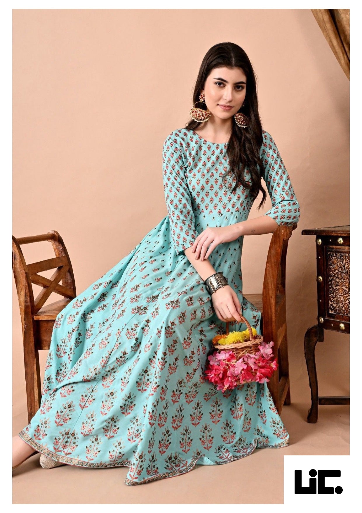 Royal Bloom Rayon Dress - New Dress