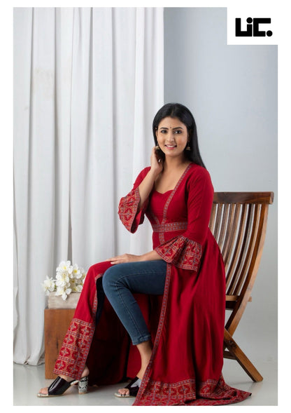 Royal Bloom Rayon Dress - Outfits for Women