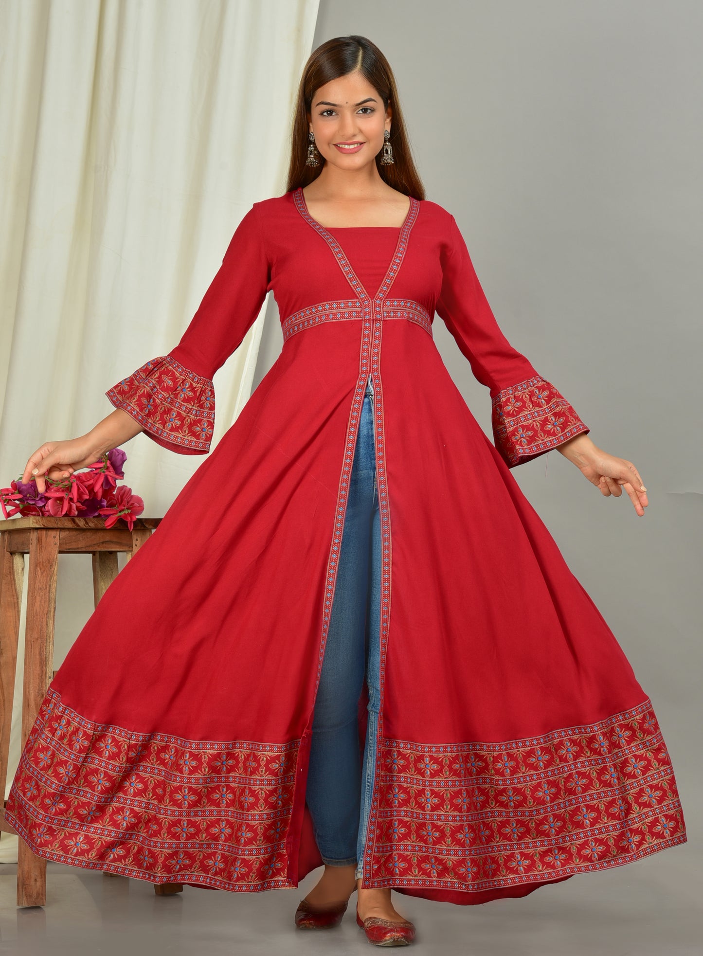 Royal Bloom Rayon Dress - Outfits for Women