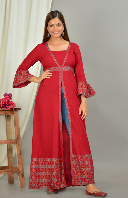 Royal Bloom Rayon Dress - Outfits for Women