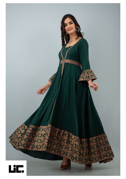 Royal Bloom Rayon Dress - Women Clothing