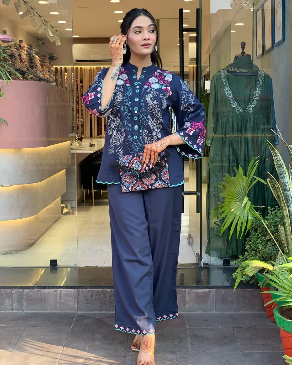 Urban Calibre Women Fashion Graceful Threads Cotton Co-ord Set