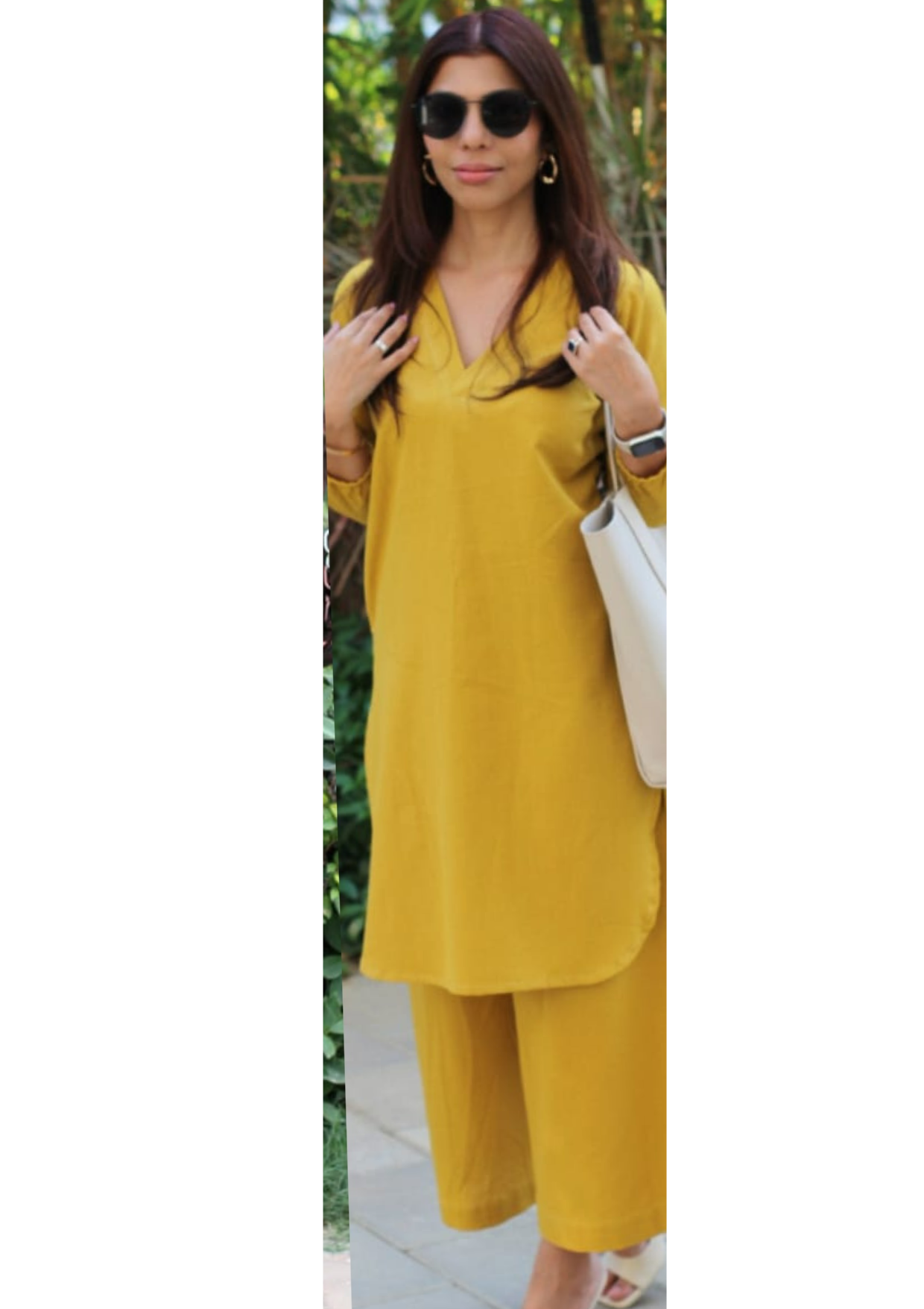 Monochrome Muse Women Clothing Cotton Slub Pant-Set