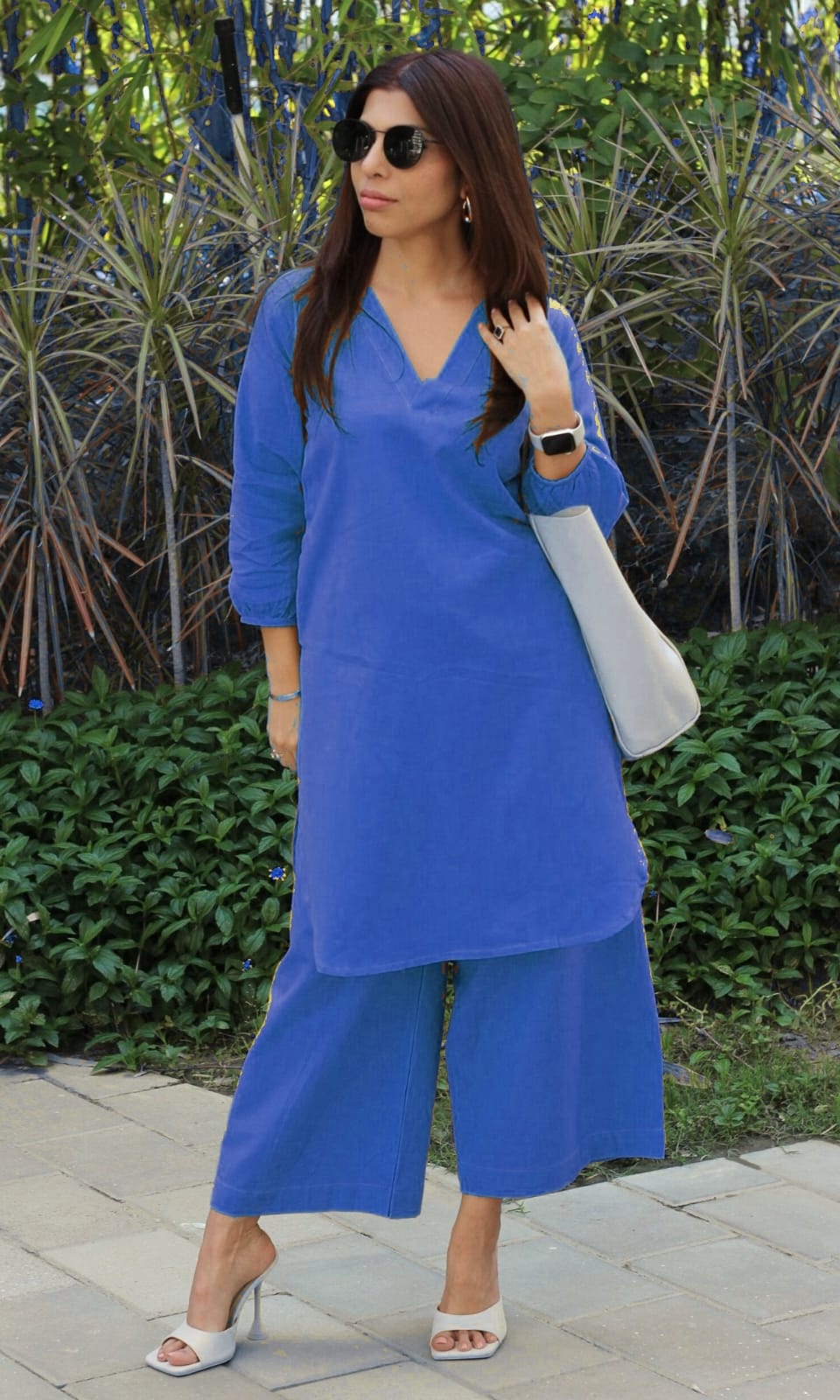 Monochrome Muse Women Clothing Cotton Slub Pant-Set