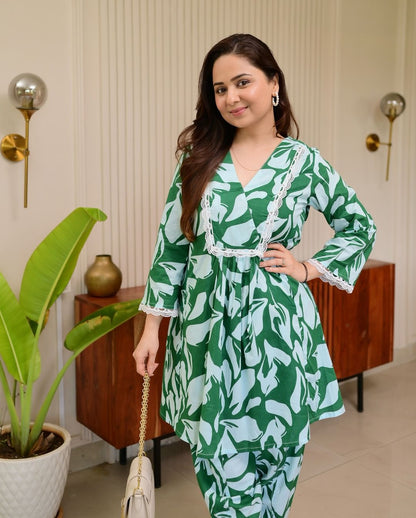 Frock Style Kurti with Dhoti Pant